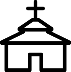 Church Front View Simple Line Art Svg, Free Vectors File